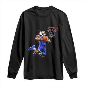 Funny Wildcat Dunking Basketball Long Sleeve Shirt Gift For Sports Fan TS12 Black Print Your Wear