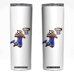 Funny Wildcat Dunking Basketball Skinny Tumbler Gift For Sports Fan TS12 White Print Your Wear