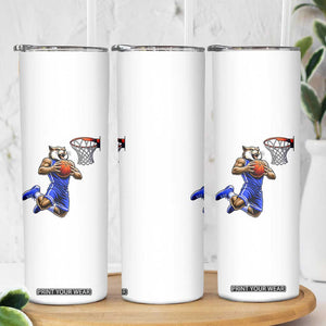 Funny Wildcat Dunking Basketball Skinny Tumbler Gift For Sports Fan TS12 Print Your Wear