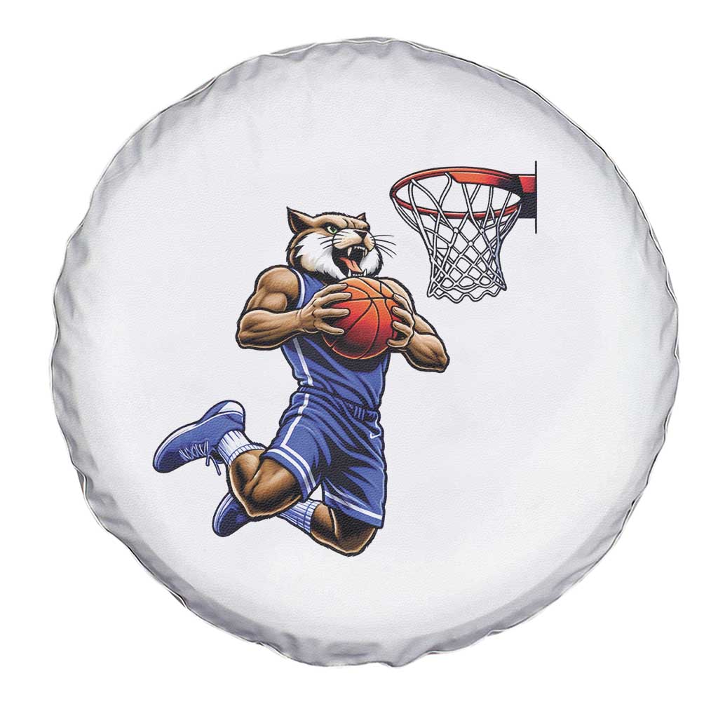 Funny Wildcat Dunking Basketball Spare Tire Cover Gift For Sports Fan TS12 Print Your Wear
