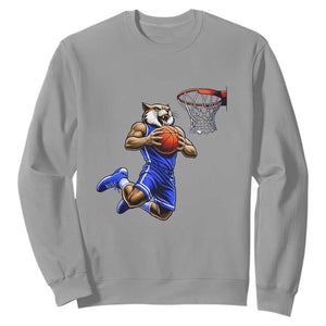 Funny Wildcat Dunking Basketball Sweatshirt Gift For Sports Fan TS12 Sport Gray Print Your Wear