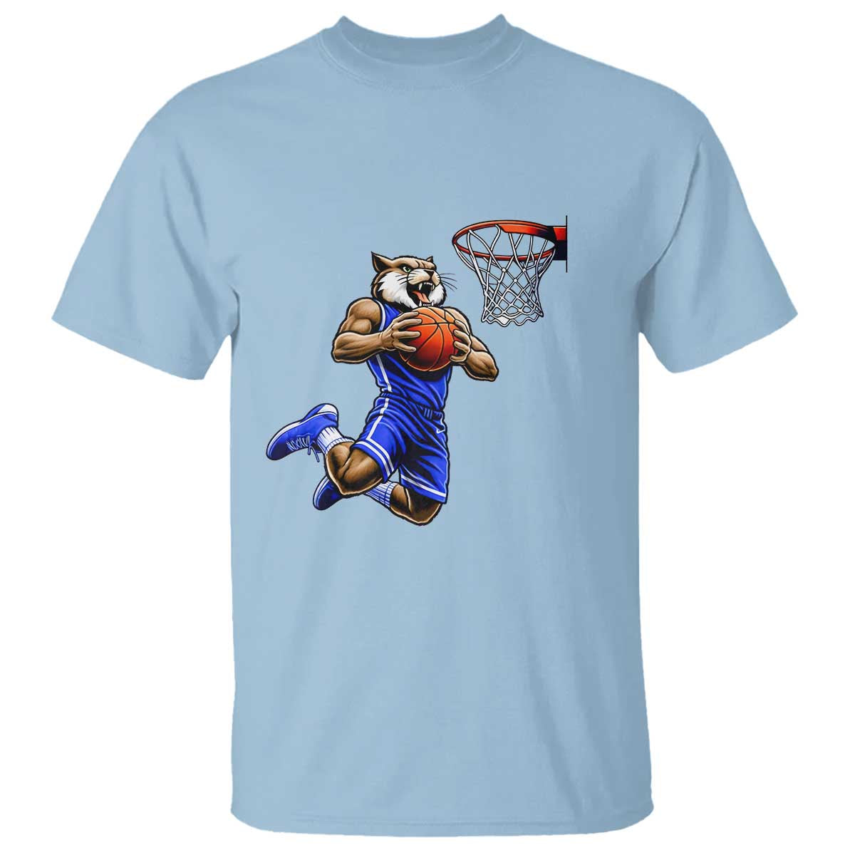 Funny Wildcat Dunking Basketball T Shirt Gift For Sports Fan TS12 Light Blue Print Your Wear