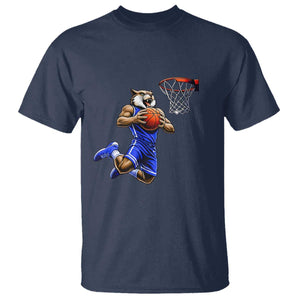 Funny Wildcat Dunking Basketball T Shirt Gift For Sports Fan TS12 Navy Print Your Wear