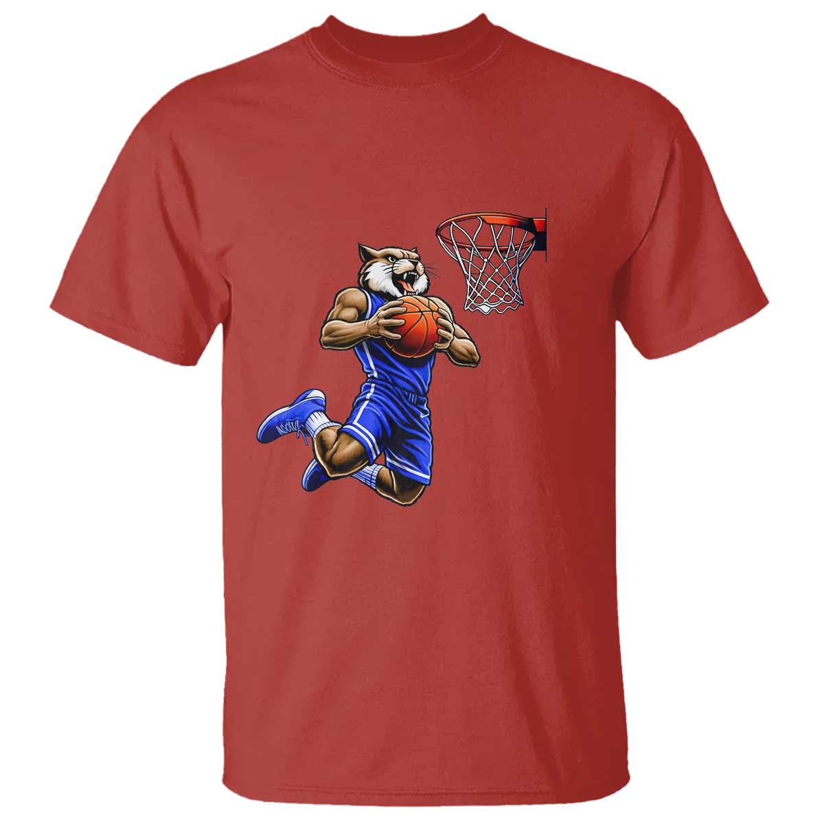 Funny Wildcat Dunking Basketball T Shirt Gift For Sports Fan TS12 Red Print Your Wear