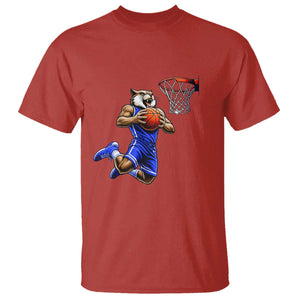 Funny Wildcat Dunking Basketball T Shirt Gift For Sports Fan TS12 Red Print Your Wear