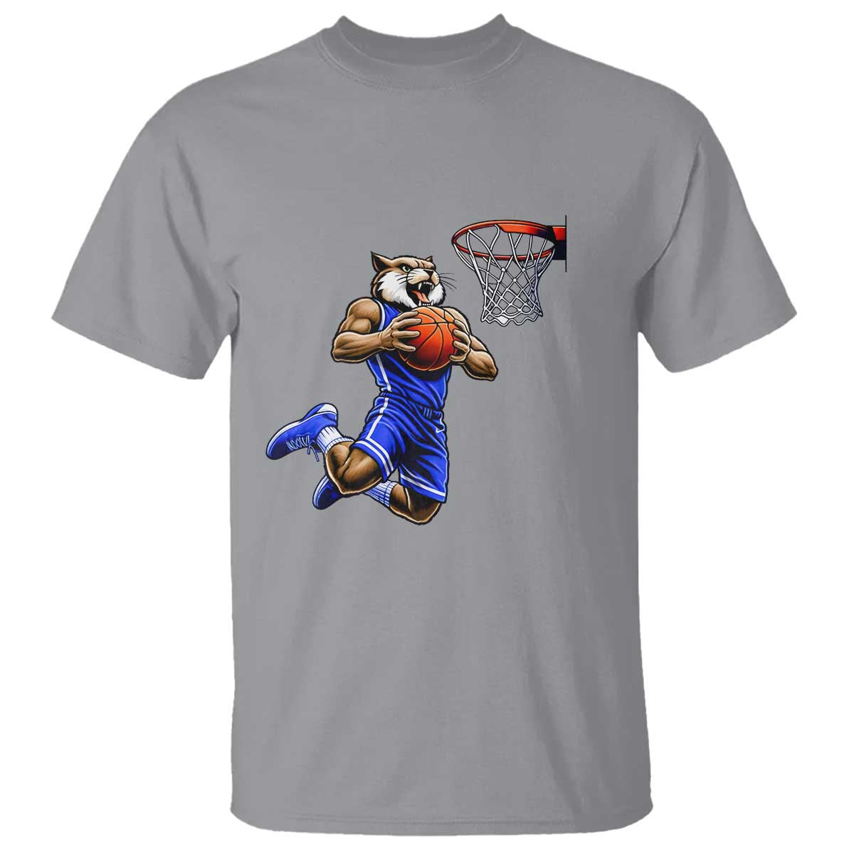 Funny Wildcat Dunking Basketball T Shirt Gift For Sports Fan TS12 Sport Gray Print Your Wear