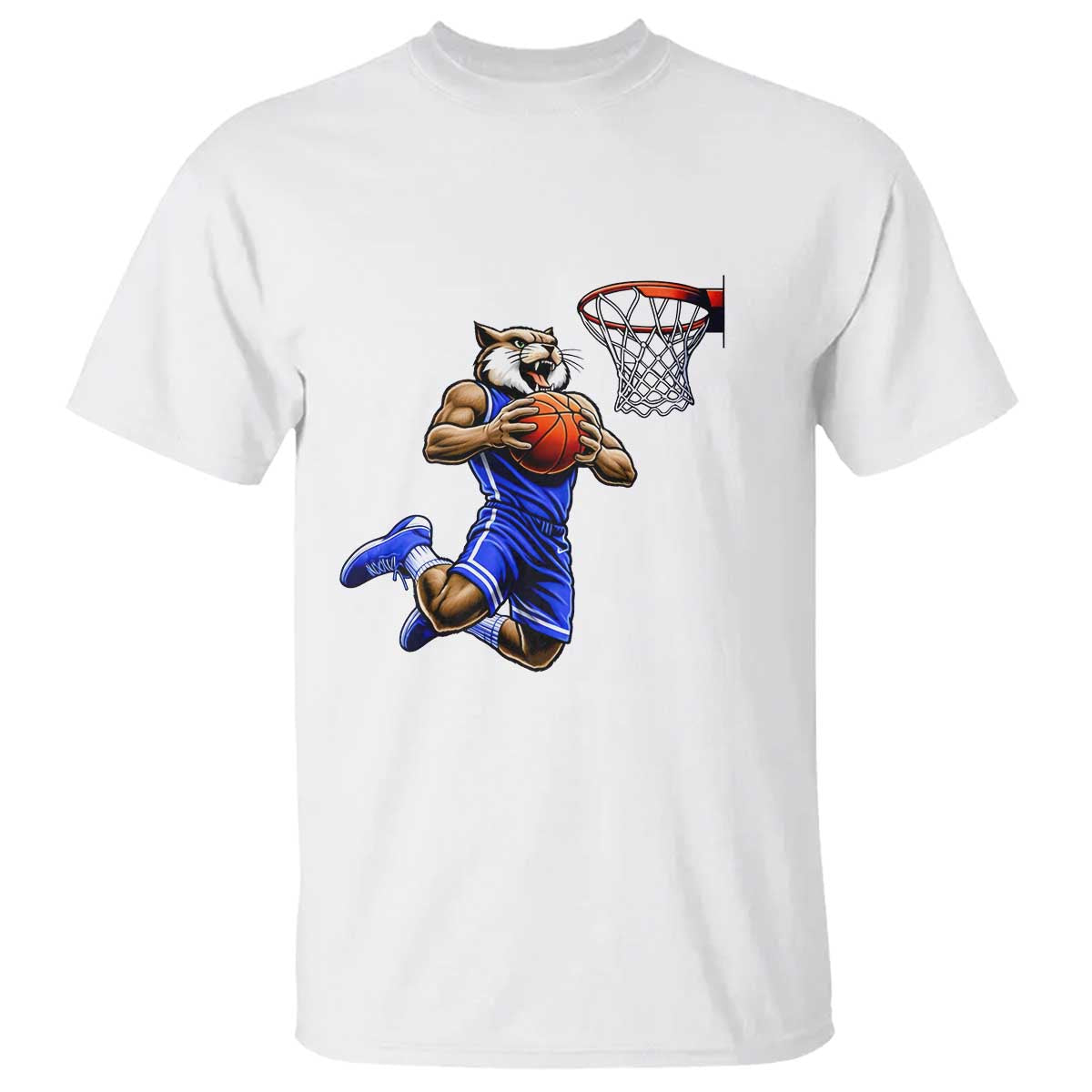 Funny Wildcat Dunking Basketball T Shirt Gift For Sports Fan TS12 White Print Your Wear