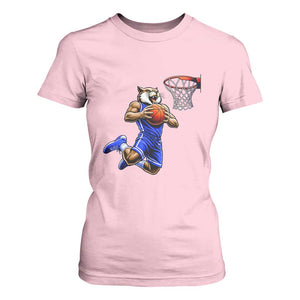 Funny Wildcat Dunking Basketball T Shirt For Women Gift For Sports Fan TS12 Light Pink Print Your Wear