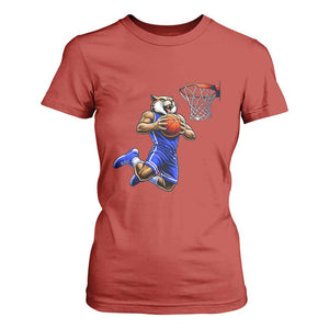 Funny Wildcat Dunking Basketball T Shirt For Women Gift For Sports Fan TS12 Red Print Your Wear