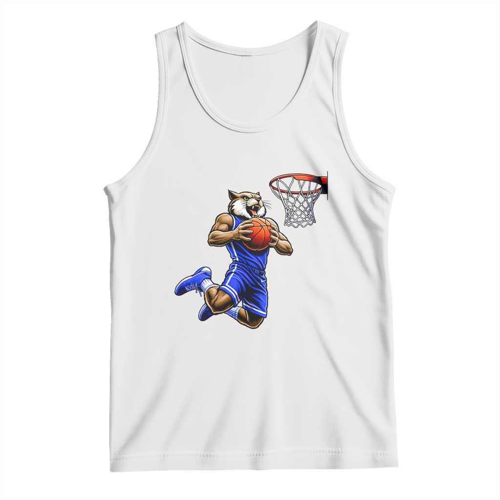Funny Wildcat Dunking Basketball Tank Top Gift For Sports Fan TS12 White Print Your Wear