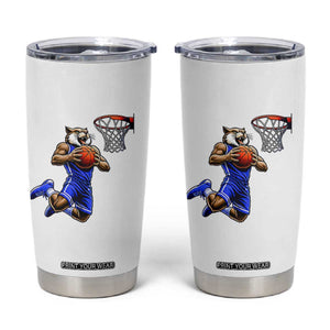 Funny Wildcat Dunking Basketball Tumbler Cup Gift For Sports Fan TS12 White Print Your Wear
