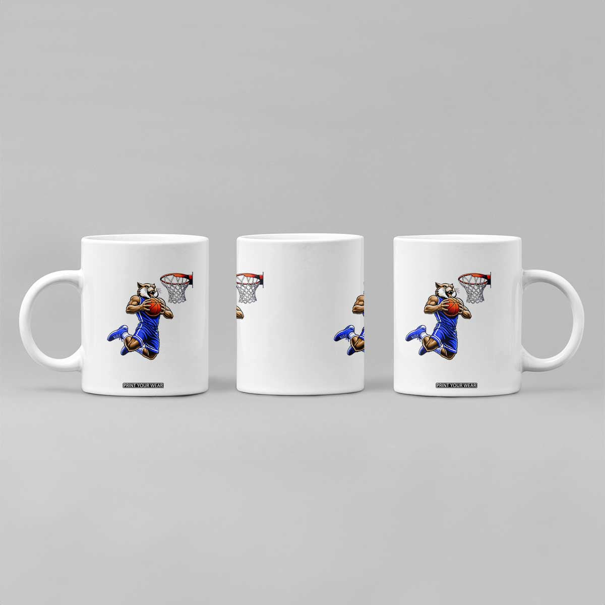 Funny Wildcat Dunking Basketball Coffee Mug Gift For Sports Fan TS12 Print Your Wear