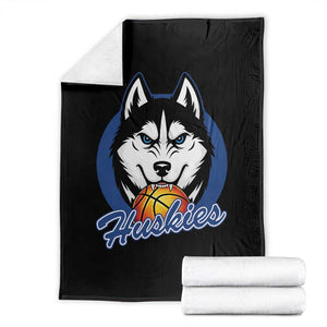 Cool Siberian Husky Basketball Throw Blanket Gift For Dog Lovers TS12 Black Print Your Wear