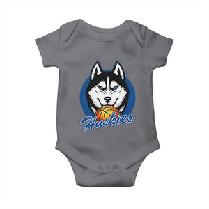 Cool Siberian Husky Basketball Baby Onesie Gift For Dog Lovers TS12 Charcoal Print Your Wear