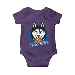 Cool Siberian Husky Basketball Baby Onesie Gift For Dog Lovers TS12 Purple Print Your Wear