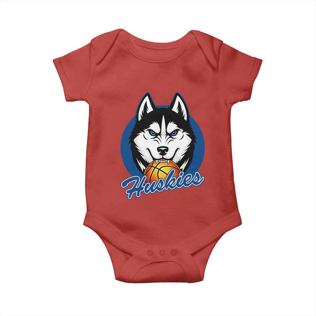 Cool Siberian Husky Basketball Baby Onesie Gift For Dog Lovers TS12 Red Print Your Wear