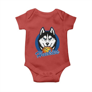 Cool Siberian Husky Basketball Baby Onesie Gift For Dog Lovers TS12 Red Print Your Wear