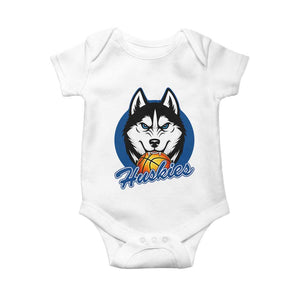 Cool Siberian Husky Basketball Baby Onesie Gift For Dog Lovers TS12 White Print Your Wear