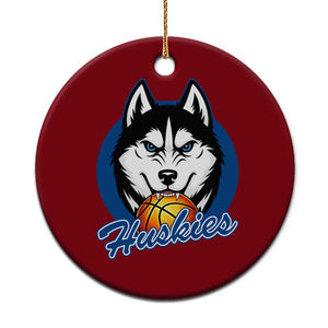 Cool Siberian Husky Basketball Ceramic Ornament Gift For Dog Lovers TS12 1pc Red Print Your Wear