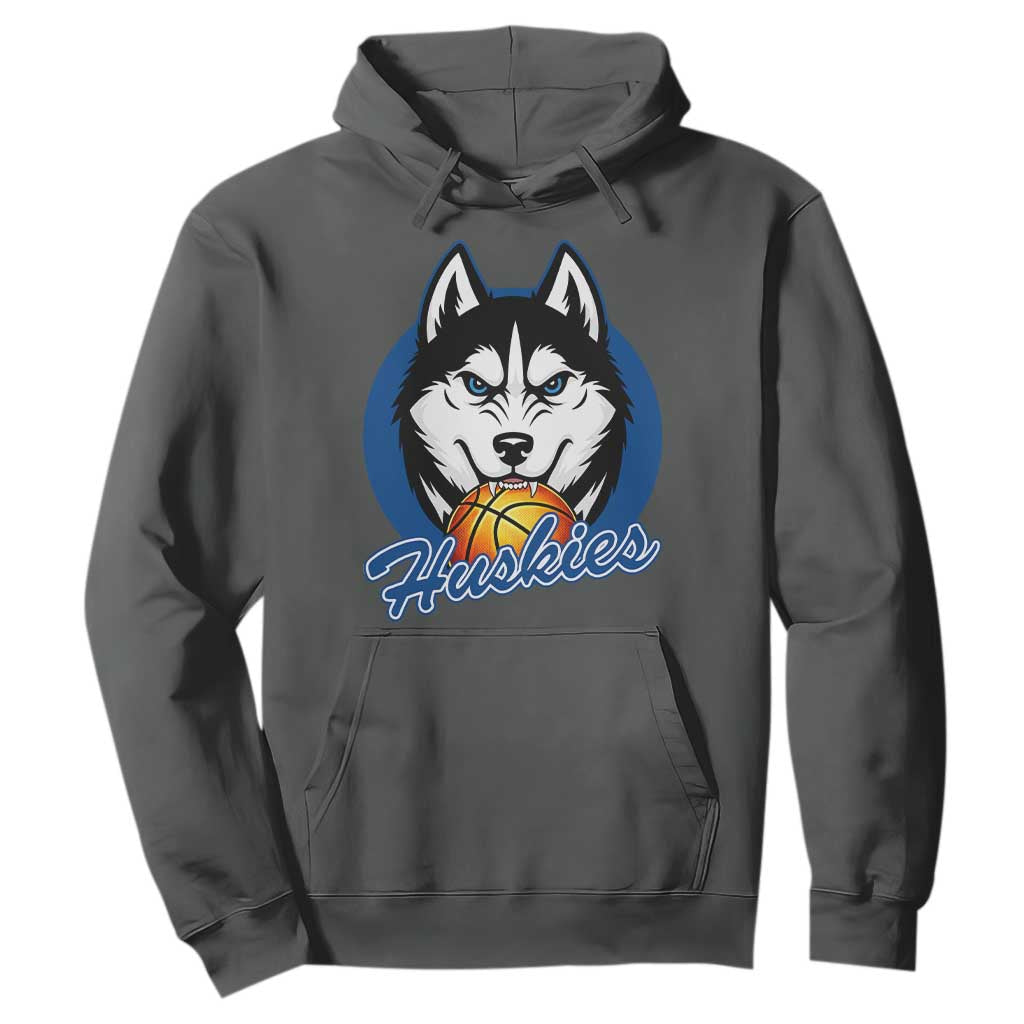 Cool Siberian Husky Basketball Hoodie Gift For Dog Lovers TS12 Dark Heather Print Your Wear