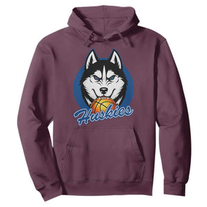 Cool Siberian Husky Basketball Hoodie Gift For Dog Lovers TS12 Maroon Print Your Wear