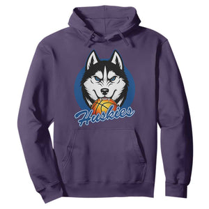 Cool Siberian Husky Basketball Hoodie Gift For Dog Lovers TS12 Purple Print Your Wear