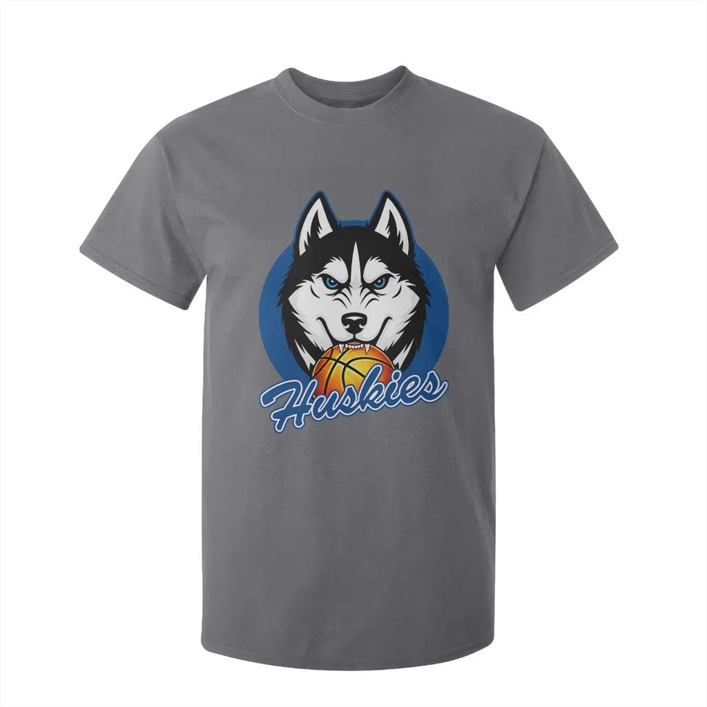 Cool Siberian Husky Basketball T Shirt For Kid Gift For Dog Lovers TS12 Charcoal Print Your Wear