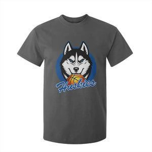 Cool Siberian Husky Basketball T Shirt For Kid Gift For Dog Lovers TS12 Dark Heather Print Your Wear