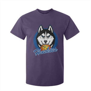 Cool Siberian Husky Basketball T Shirt For Kid Gift For Dog Lovers TS12 Purple Print Your Wear