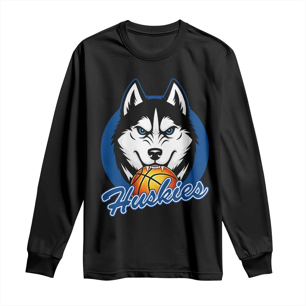 Cool Siberian Husky Basketball Long Sleeve Shirt Gift For Dog Lovers TS12 Black Print Your Wear