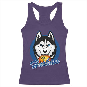 Cool Siberian Husky Basketball Racerback Tank Top Gift For Dog Lovers TS12 Purple Print Your Wear