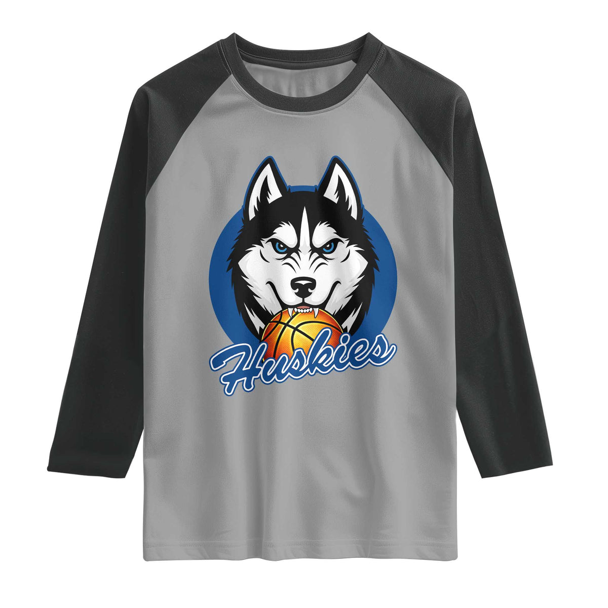 Cool Siberian Husky Basketball Raglan Shirt Gift For Dog Lovers TS12 Sport Gray Black Print Your Wear