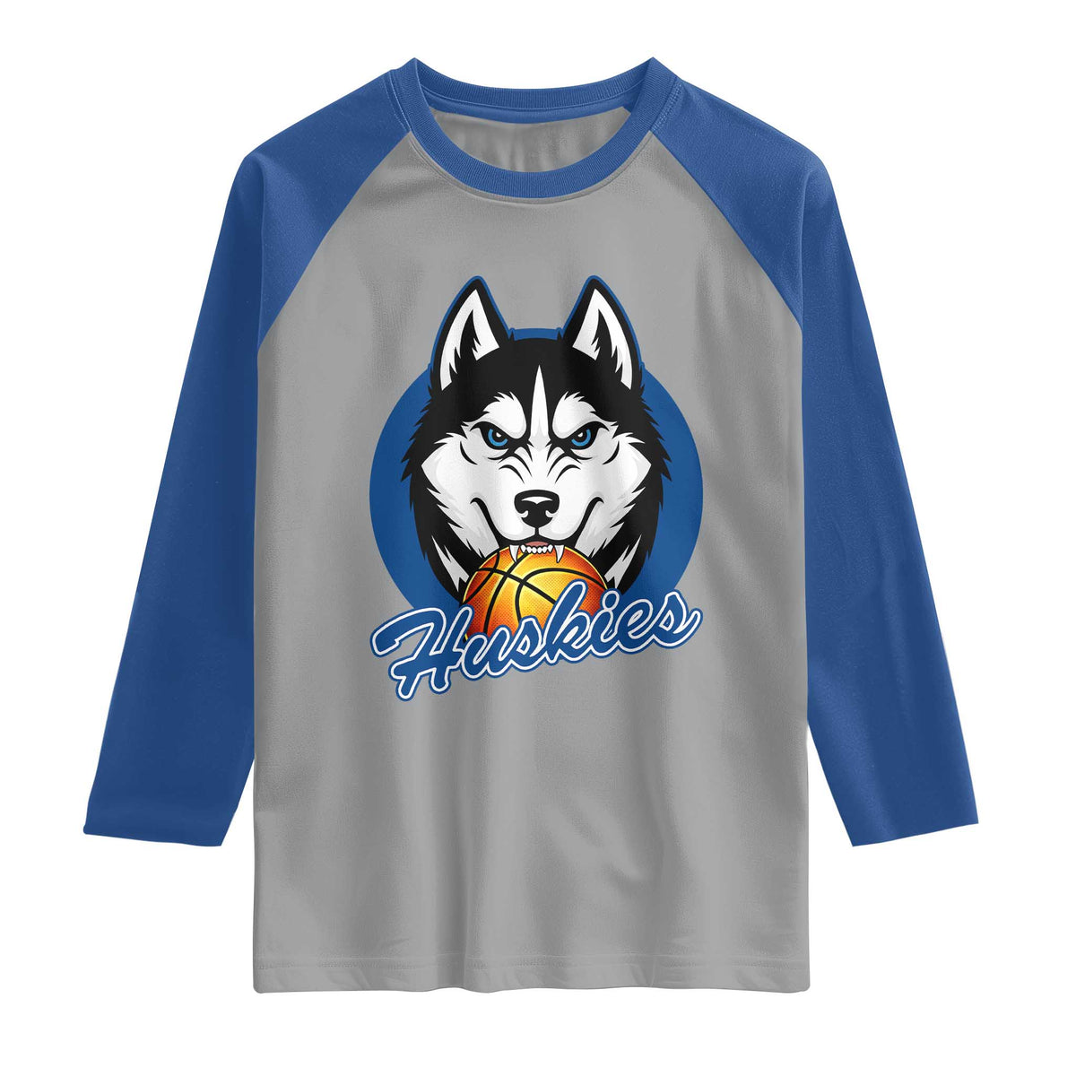 Cool Siberian Husky Basketball Raglan Shirt Gift For Dog Lovers TS12 Sport Gray Royal Print Your Wear