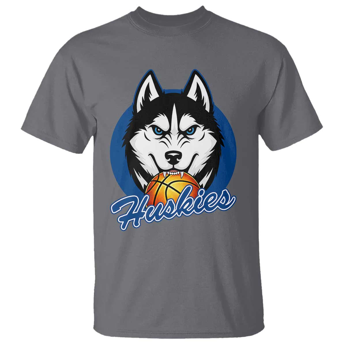 Cool Siberian Husky Basketball T Shirt Gift For Dog Lovers TS12 Charcoal Print Your Wear