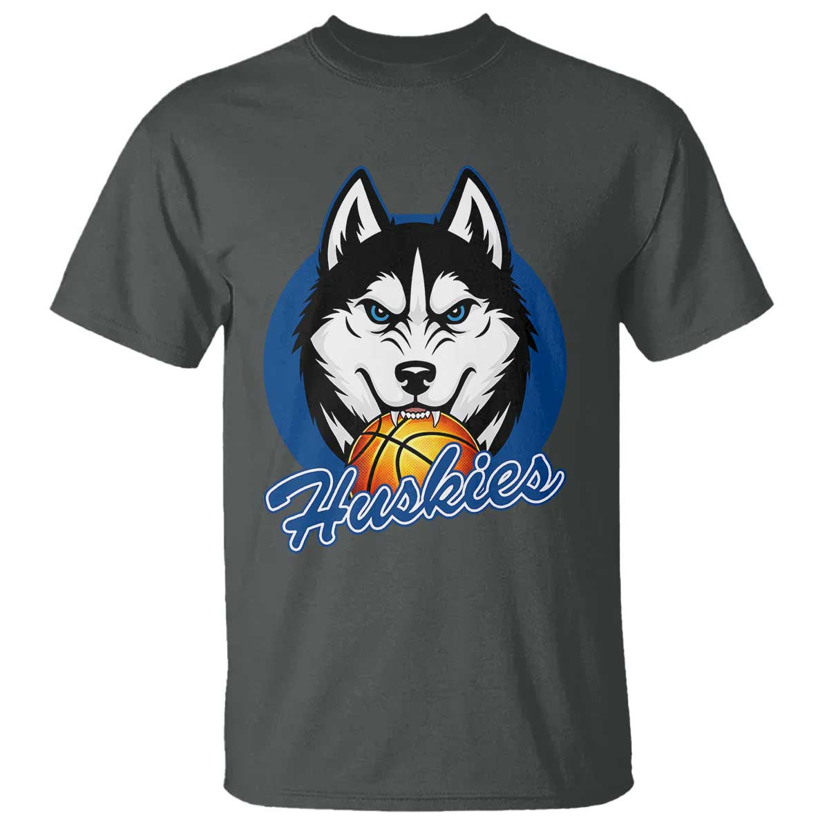 Cool Siberian Husky Basketball T Shirt Gift For Dog Lovers TS12 Dark Heather Print Your Wear