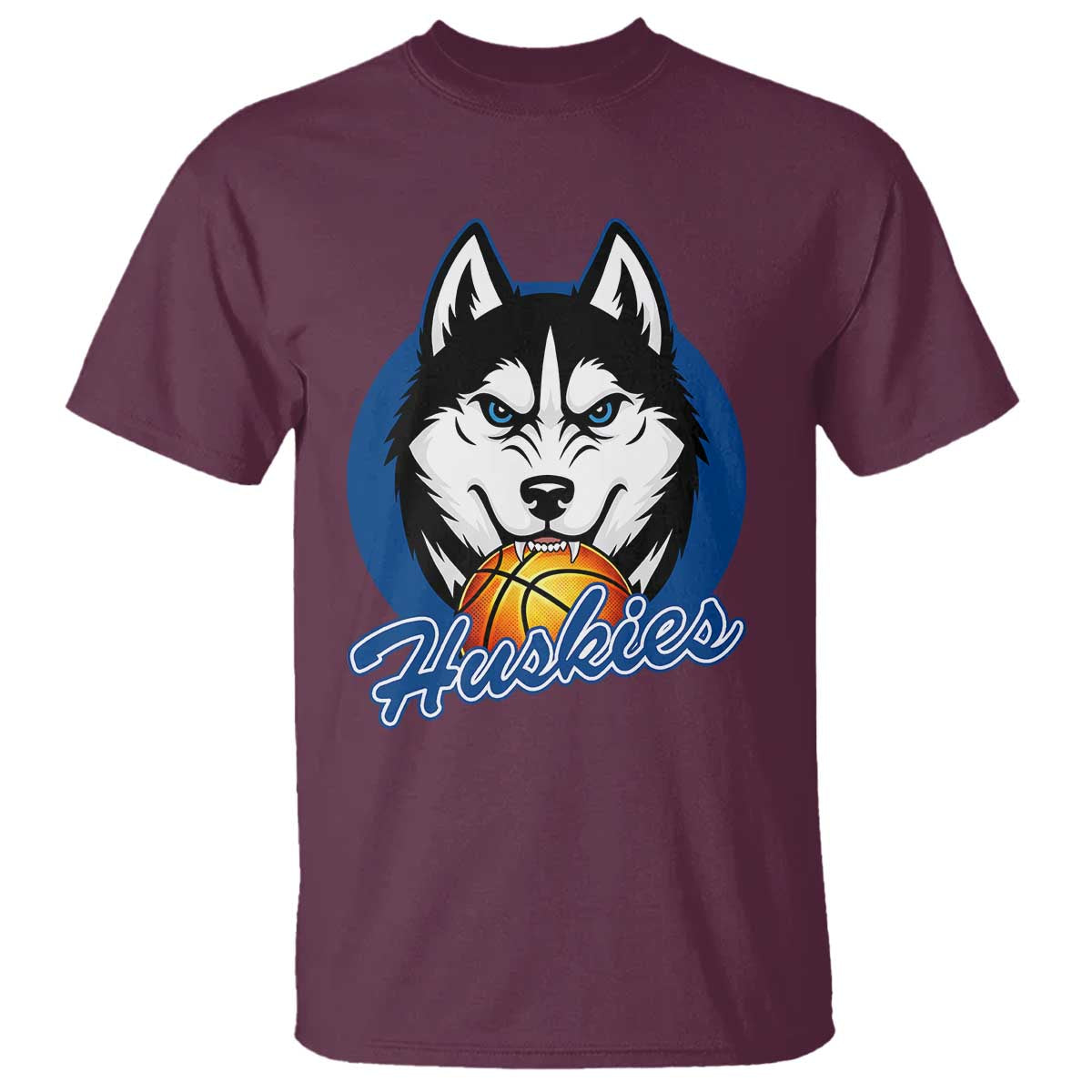 Cool Siberian Husky Basketball T Shirt Gift For Dog Lovers TS12 Maroon Print Your Wear