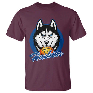 Cool Siberian Husky Basketball T Shirt Gift For Dog Lovers TS12 Maroon Print Your Wear