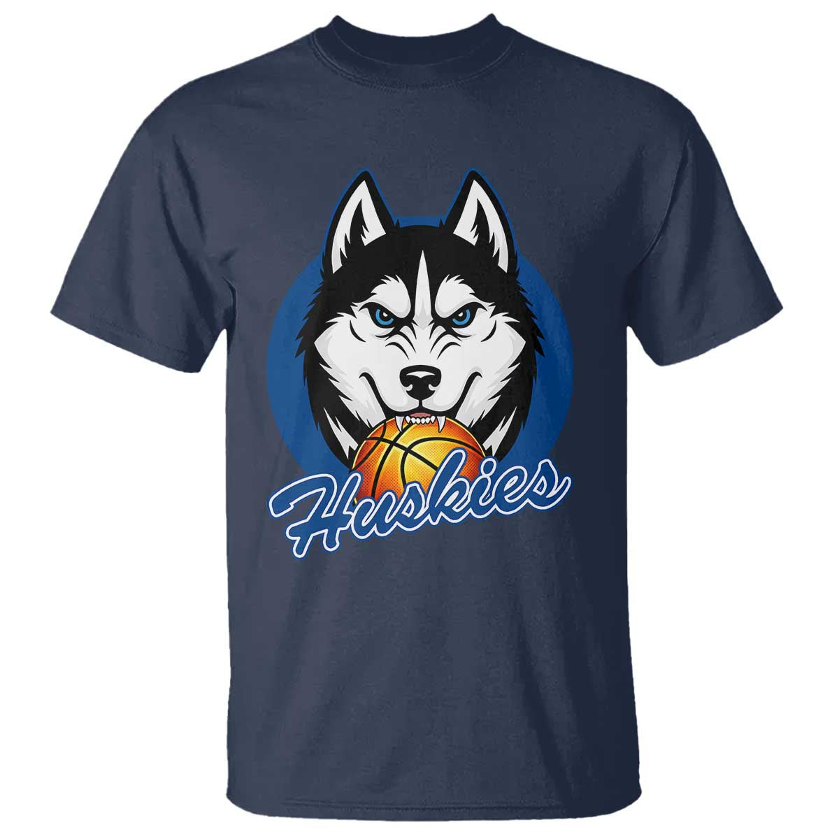 Cool Siberian Husky Basketball T Shirt Gift For Dog Lovers TS12 Navy Print Your Wear