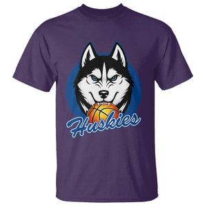 Cool Siberian Husky Basketball T Shirt Gift For Dog Lovers TS12 Purple Print Your Wear