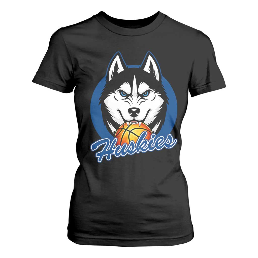 Cool Siberian Husky Basketball T Shirt For Women Gift For Dog Lovers TS12 Black Print Your Wear