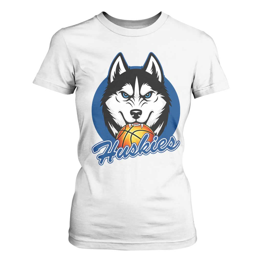 Cool Siberian Husky Basketball T Shirt For Women Gift For Dog Lovers TS12 White Print Your Wear