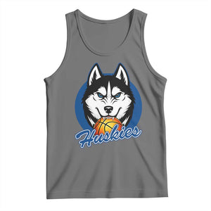 Cool Siberian Husky Basketball Tank Top Gift For Dog Lovers TS12 Black Heather Print Your Wear