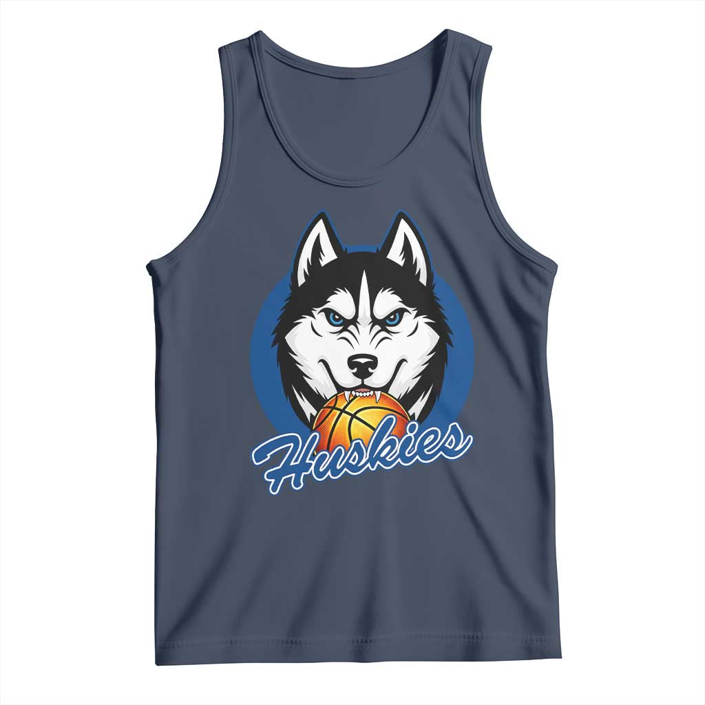 Cool Siberian Husky Basketball Tank Top Gift For Dog Lovers TS12 Navy Print Your Wear