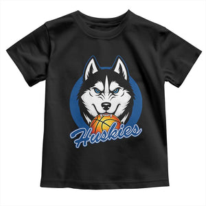Cool Siberian Husky Basketball Toddler T Shirt Gift For Dog Lovers TS12 Black Print Your Wear