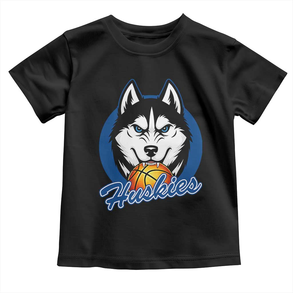Cool Siberian Husky Basketball Toddler T Shirt Gift For Dog Lovers TS12 Black Print Your Wear