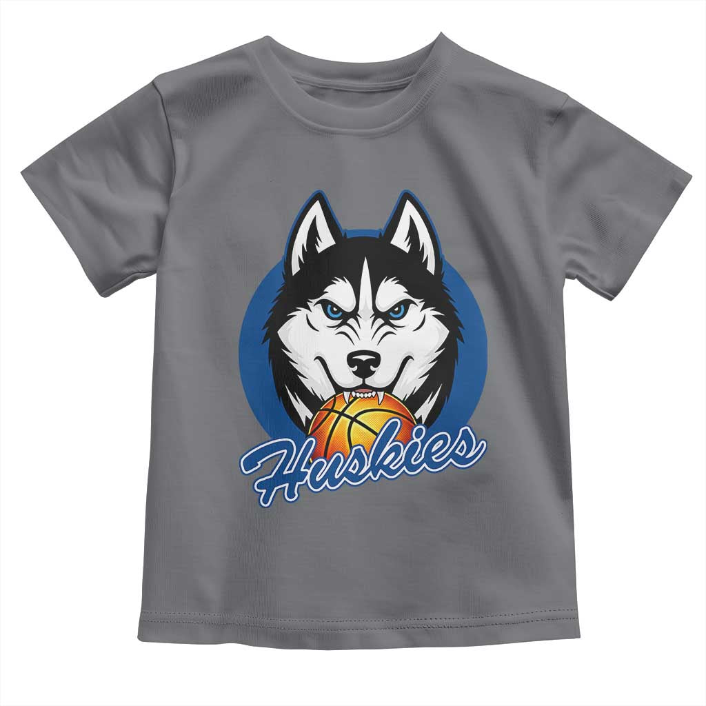Cool Siberian Husky Basketball Toddler T Shirt Gift For Dog Lovers TS12 Charcoal Print Your Wear