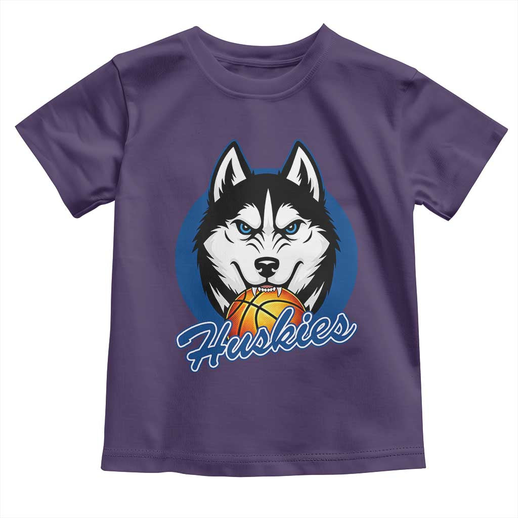Cool Siberian Husky Basketball Toddler T Shirt Gift For Dog Lovers TS12 Purple Print Your Wear