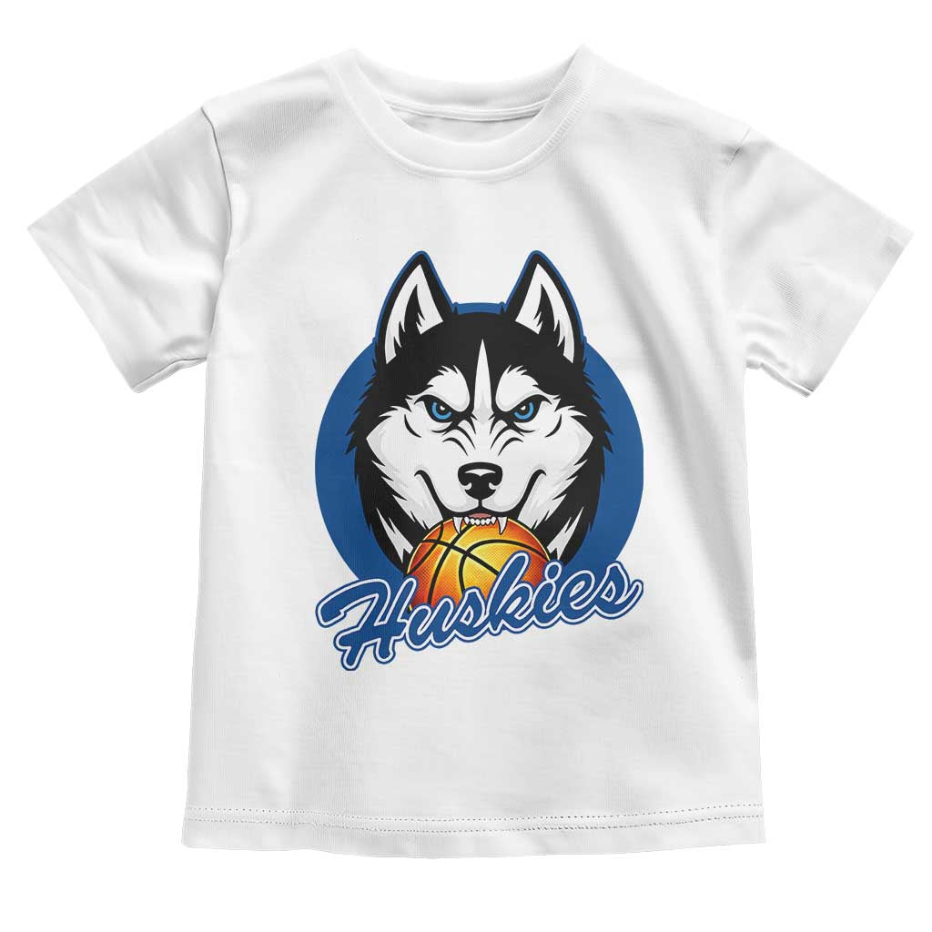 Cool Siberian Husky Basketball Toddler T Shirt Gift For Dog Lovers TS12 White Print Your Wear