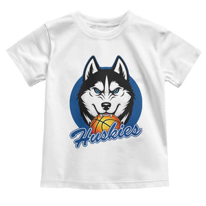 Cool Siberian Husky Basketball Toddler T Shirt Gift For Dog Lovers TS12 White Print Your Wear