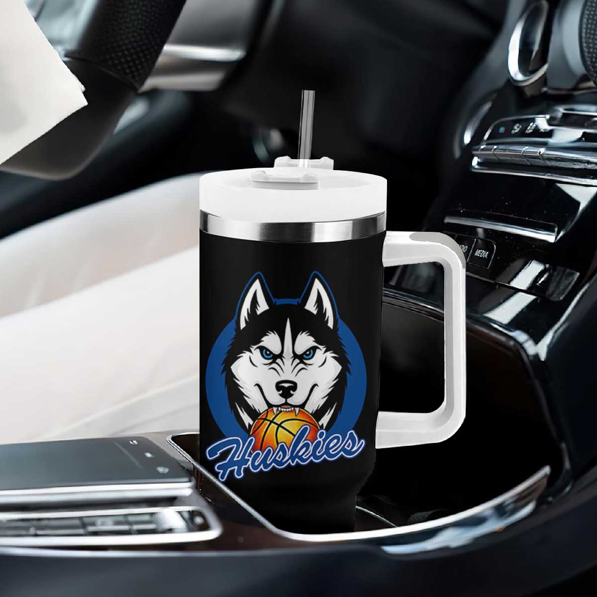 Cool Siberian Husky Basketball Tumbler With Handle Gift For Dog Lovers TS12 Print Your Wear